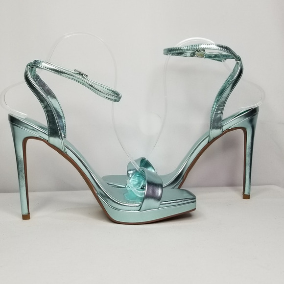 BCBGeneration Women's Caroline Heeled Sandal Size 8.5 Oasis Metallic NWT - Picture 3 of 8